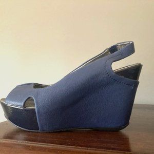 Kenneth Cole Navy Blue Wedges